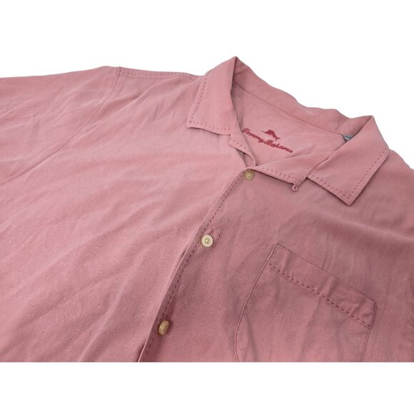 Tommy Bahama Men's 2XLT Pink Short Sleeve Button-Up Shirt Salmon - Picture 1 of 4